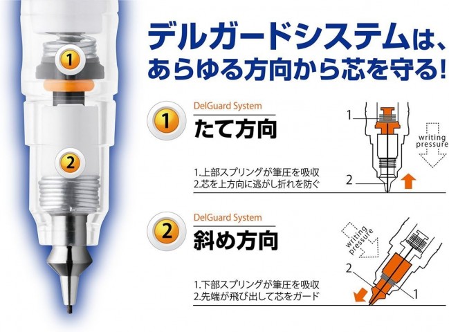 Zebra Delguard 0.7mm Mekanik Kurşun Kalem Parlak Siyah / P-MAB85-BK