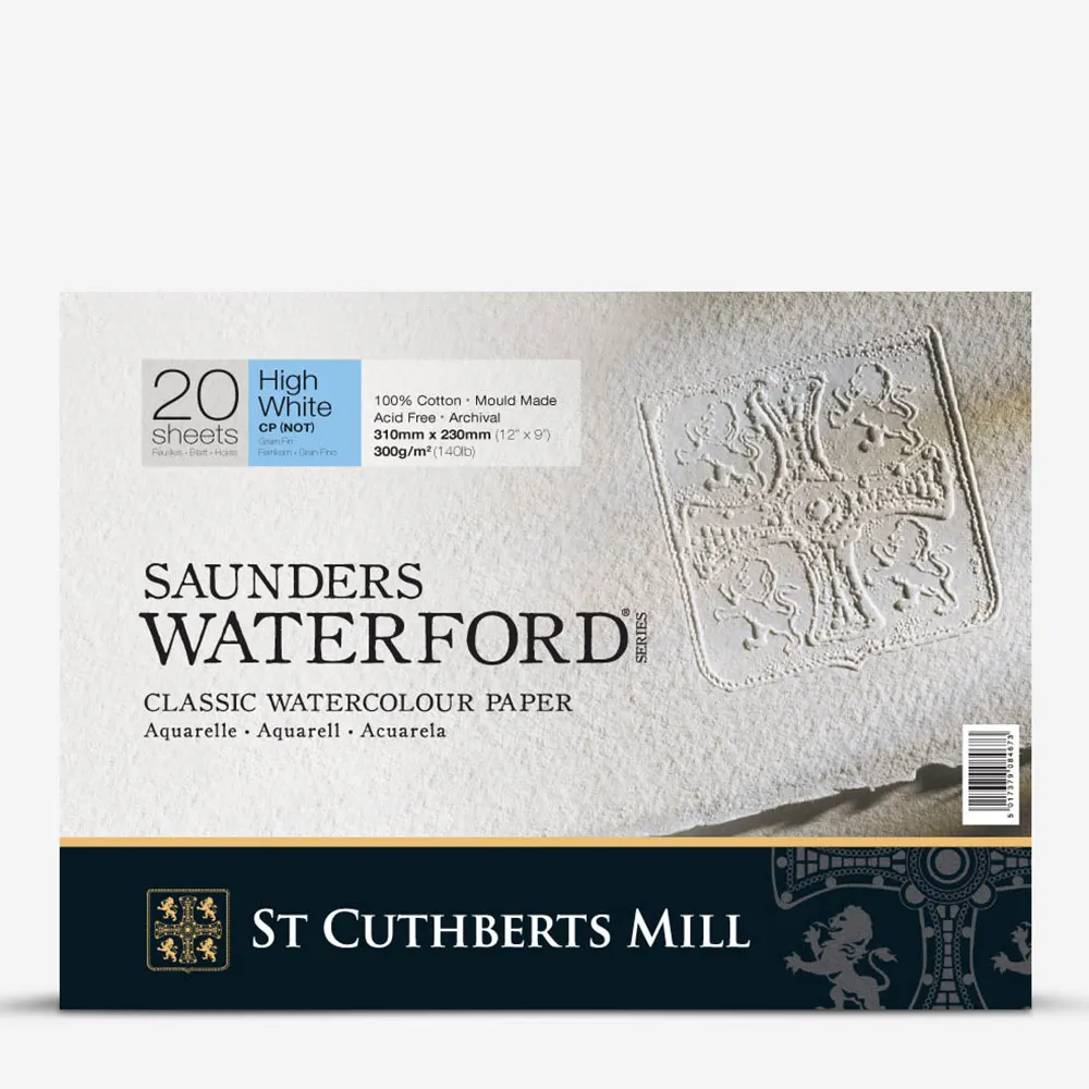 Saunders Waterford Cold Pressed 31x23cm 300gr 20 Yaprak Profesyonel Suluboya Blok - High White / 46330051011