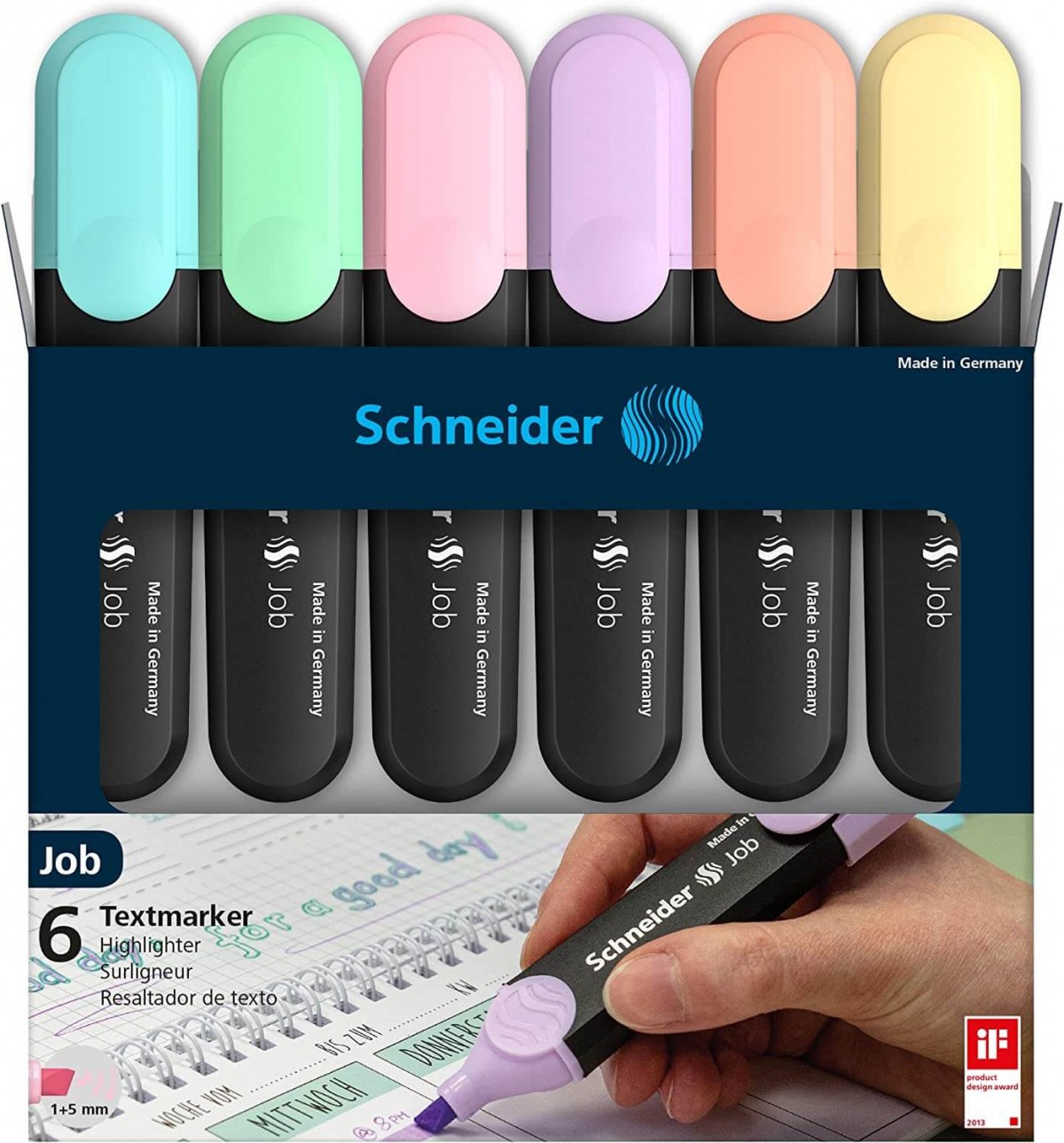 Schneider Job 150 Pastel Fosforlu Kalem 6'lı Set Orijinal Kutulu / 115097 Schneider Job 150 Pastel Fosforlu Kalem 6'lı Set Orijinal Kutulu / 115097