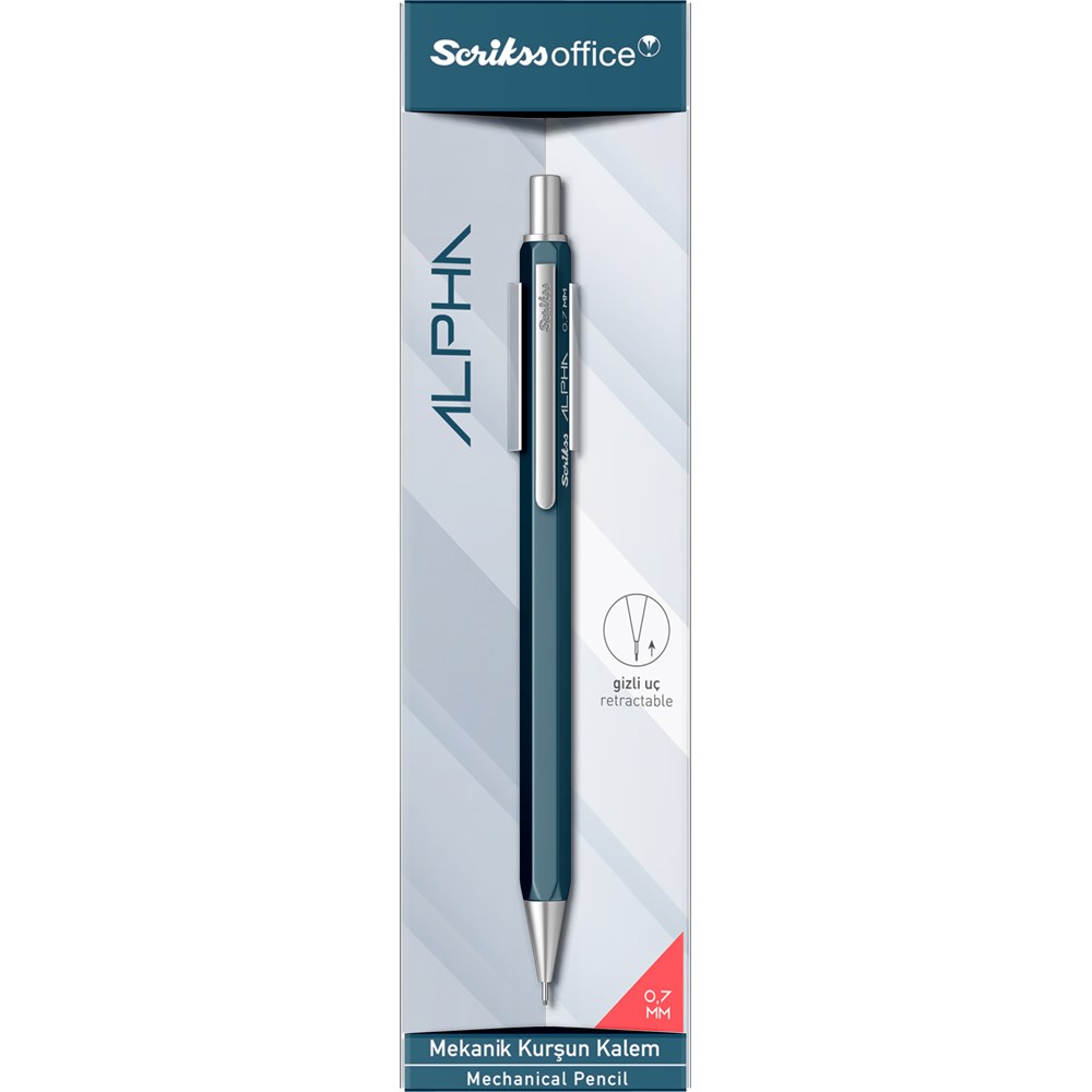 Scrikss Alpha 0.7mm Mekanik Kurşun Kalem Mavi /