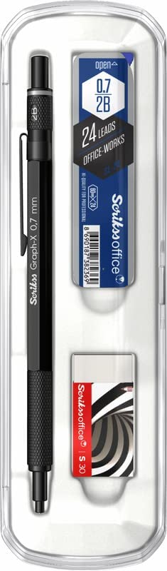 Scrikss Graphx 0.7mm Mekanik Kurşun Kalem 3'lü Set Siyah