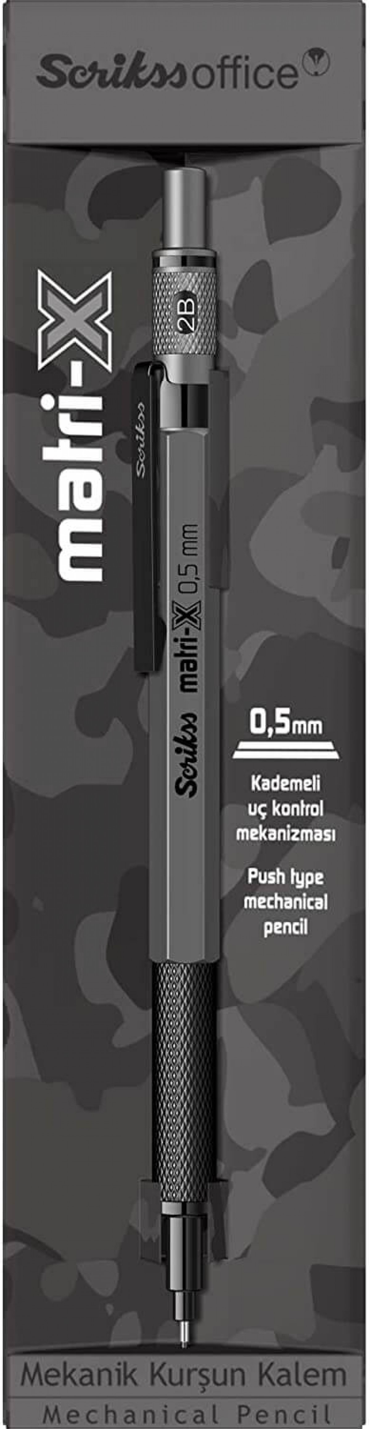 Scrikss Matrix 0.5mm Mekanik Kurşun Kalem Gri Scrikss Matrix 0.5mm Mekanik Kurşun Kalem Gri