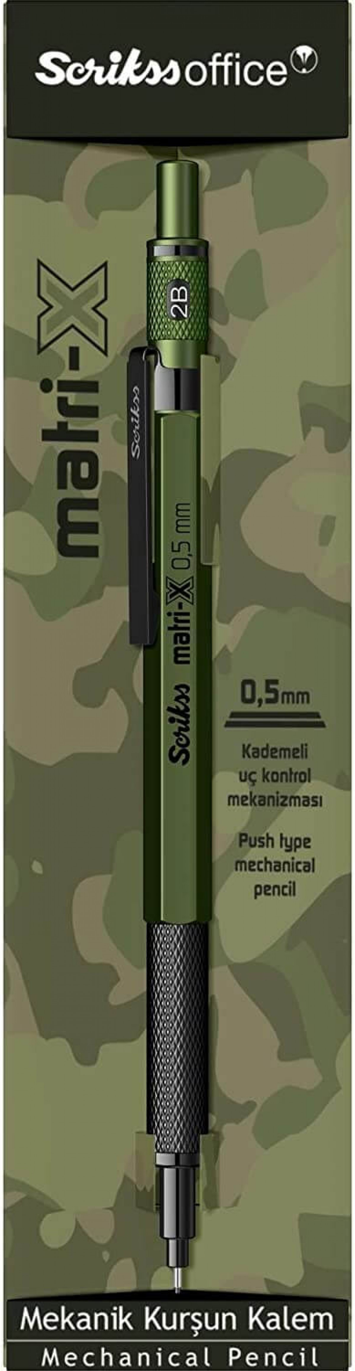 Scrikss Matrix 0.5mm Mekanik Kurşun Kalem Haki