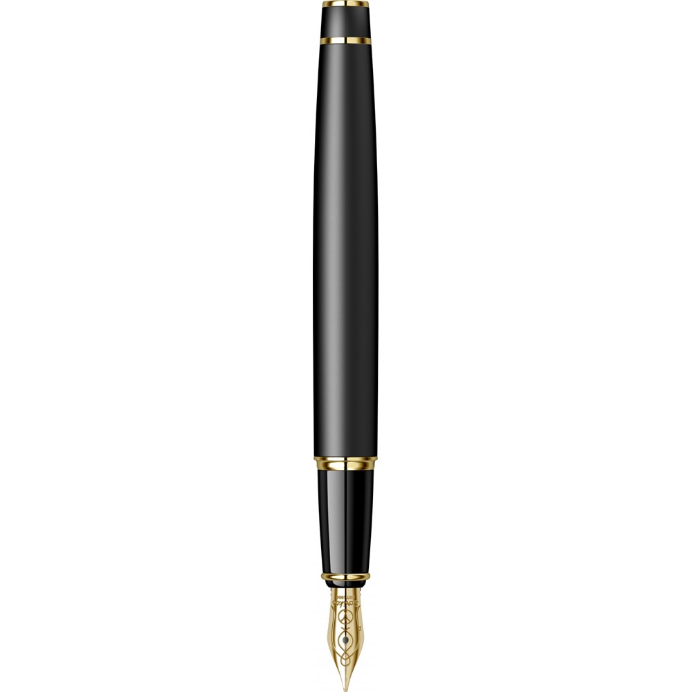 Scrikss Noble 35 Dolma Kalem Mat Siyah Altın ,M Uç