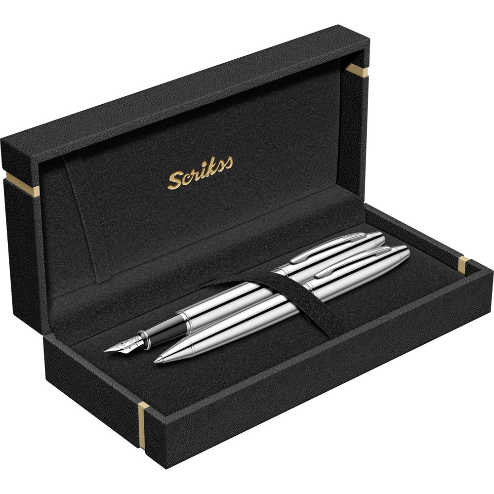 Scrikss Noble 35 Tükenmez + Dolma Kalem Krom