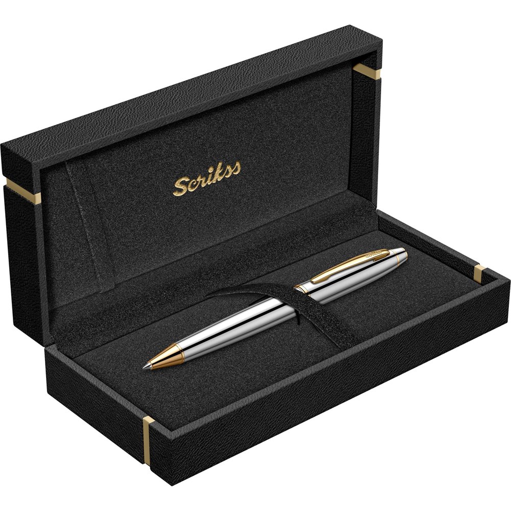Scrikss Noble 35 Tükenmez Kalem Gold Krom