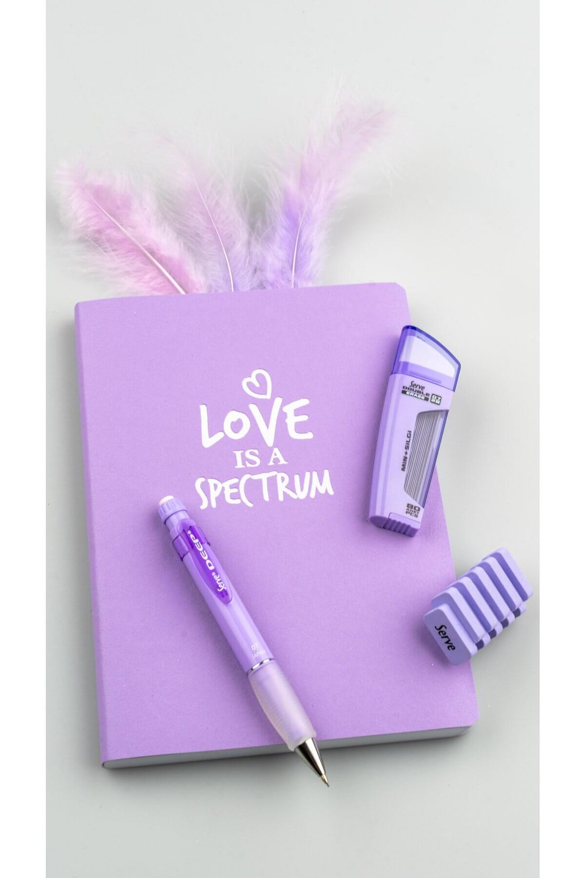 Serve Note 15x21cm 120yp Çizgili Defter Lavanta