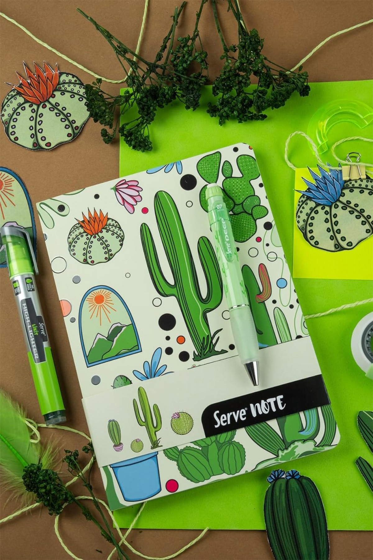 Serve Note 15x21cm 120yp Çizgili Desenli Defter Elma Yeşili Serve Note 15x21cm 120yp Çizgili Desenli Defter Elma Yeşili