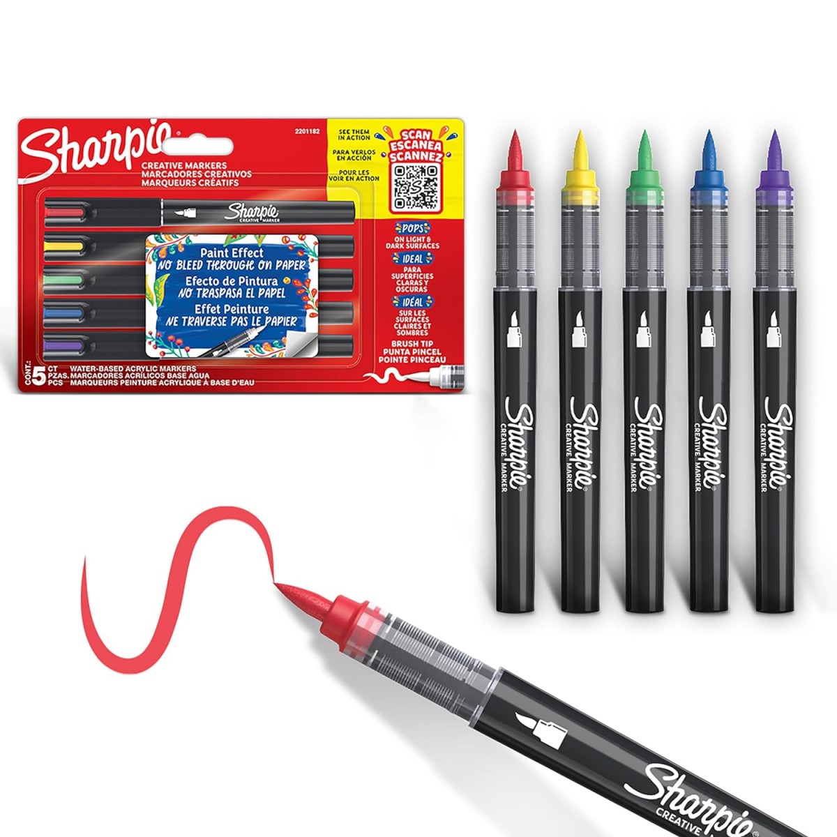 Sharpie Acrylic Paint Markers 5'li Fırça Uç Akrilik Markör Kalem Seti / 2201070 Sharpie Acrylic Paint Markers 5'li Fırça Uç Akrilik Markör Kalem Seti / 2201070