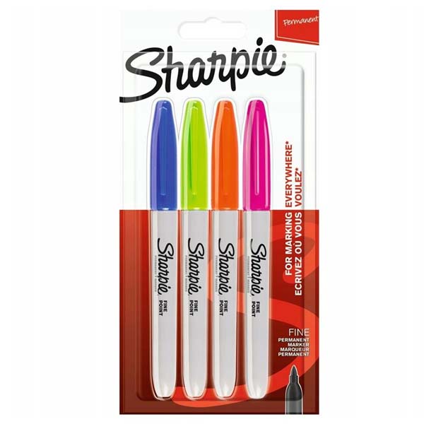 Sharpie Fine 4'lü Yuvarlak Uç Permanent Markör Canlı Renkler Set / 2065403 Sharpie Fine 4'lü Yuvarlak Uç Permanent Markör Canlı Renkler Set / 2065403