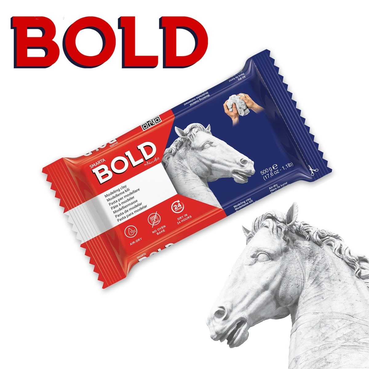 Smarta Bold Modeling Clay 500gr Hava İle Kuruyan Seramik Kili Beyaz / Smarta Bold Modeling Clay 500gr Hava İle Kuruyan Seramik Kili Beyaz /