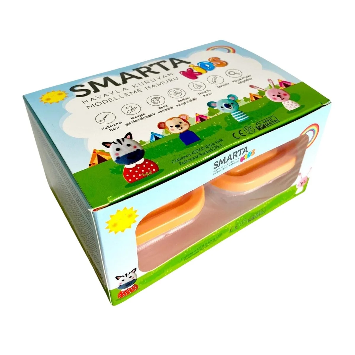 Smarta Kids Air Soft Modelling Clay 4x70gr  Hava İle Kuruyan Modelleme Kili / 30000048