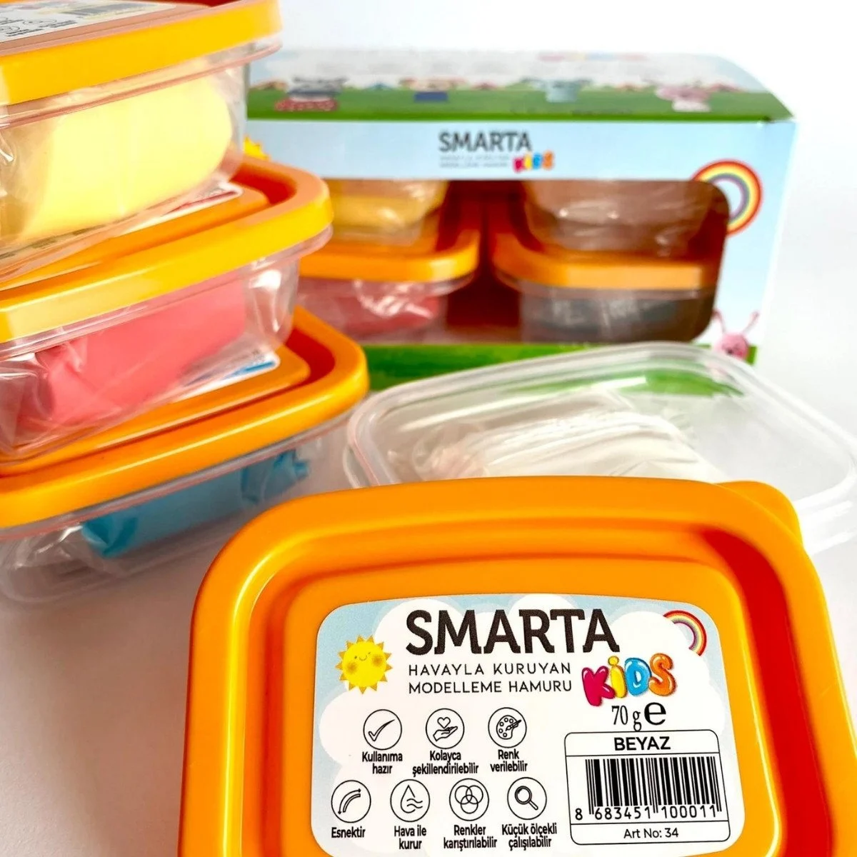 Smarta Kids Air Soft Modelling Clay 4x70gr Hava İle Kuruyan Modelleme Kili / 30000048 Smarta Kids Air Soft Modelling Clay 4x70gr Hava İle Kuruyan Modelleme Kili / 30000048