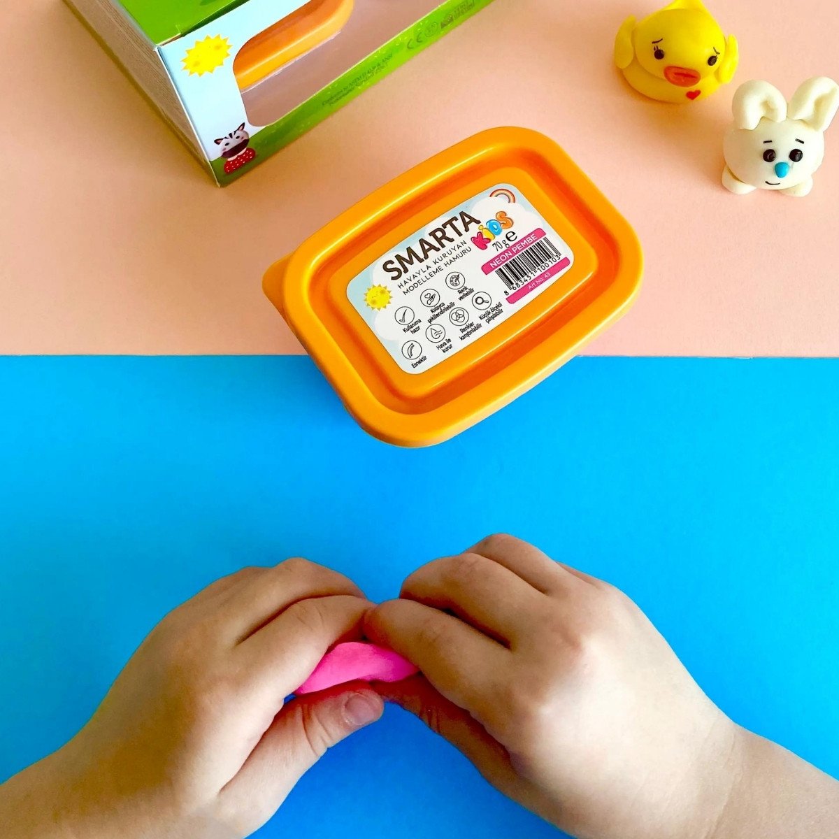 Smarta Kids Modelling Clay 70gr Hava İle Kuruyan Modelleme Hamuru Neon Yeşil / 30000044