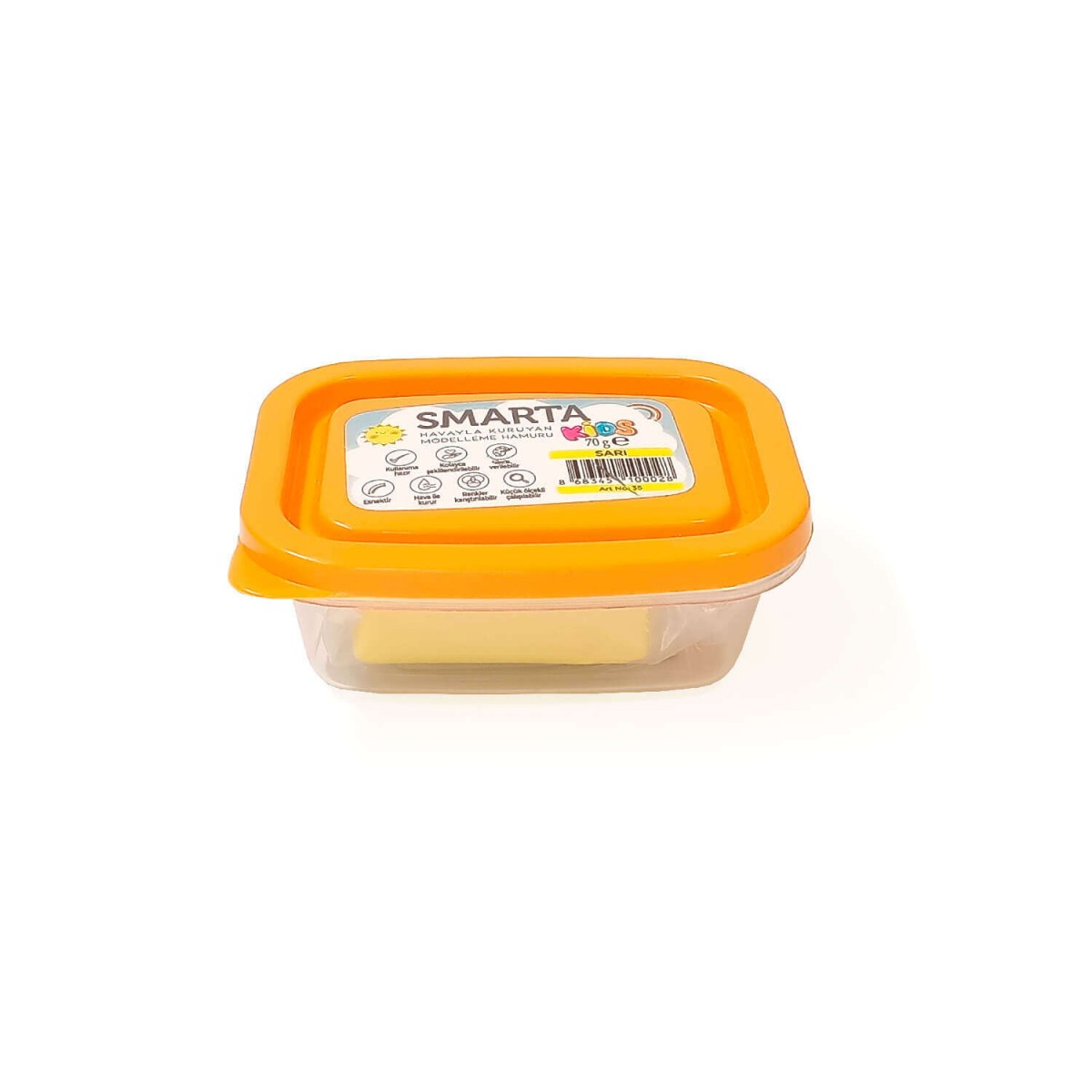 Smarta Kids Modelling Clay 70gr Hava İle Kuruyan Modelleme Hamuru Sarı / 30000035