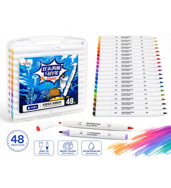 STA Dual Tip Akrilik Marker 48 Renk GM5050