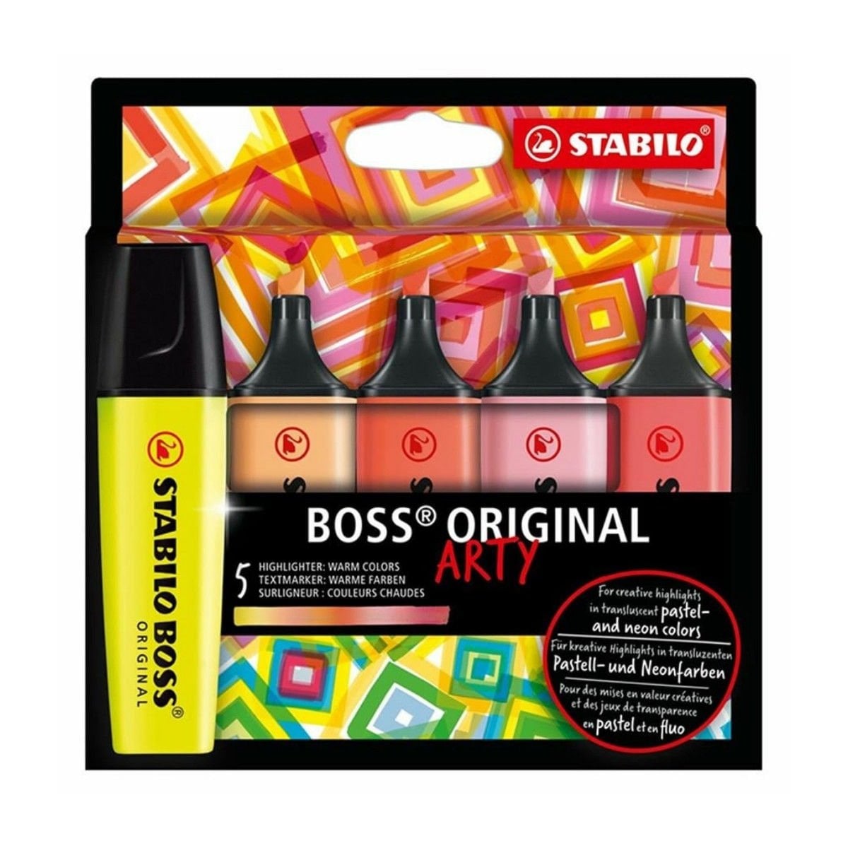 Stabilo Boss Original Arty 5'li Fosforlu Kalem Seti -  Sıcak Renkler