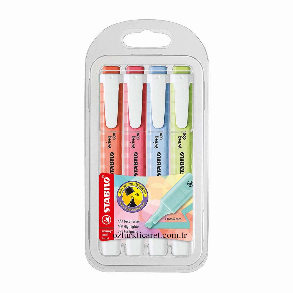 Stabilo Swing Cool 4'lü Pastel Renkler Set / 275/4-08-1