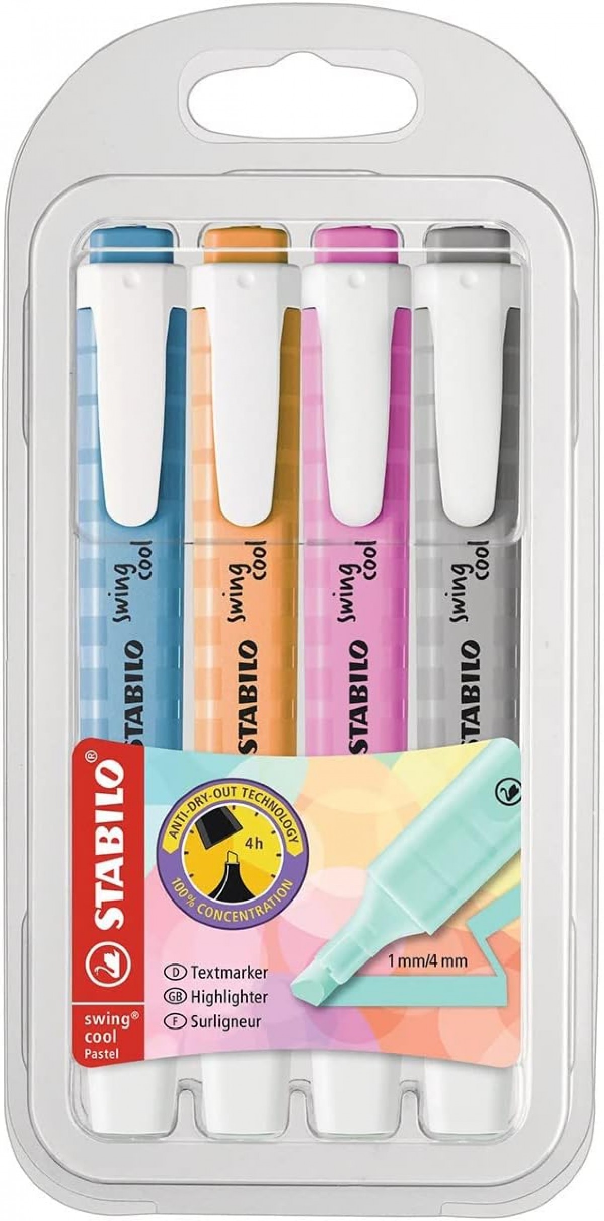 Stabilo Swingcool 4'lü Pastel Renkler Fosforlu Kalem Seti / 275/4-08-2