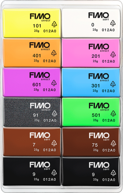 Staedtler Fimo Effect 25gr x 12 Renk Polimer Kil Set, Neon Renkler / C12-3 Staedtler Fimo Effect 25gr x 12 Renk Polimer Kil Set, Neon Renkler / C12-3