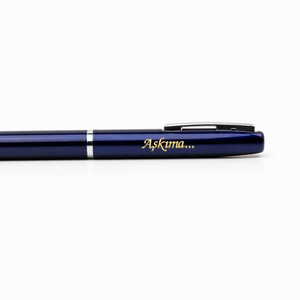 Steelpen "Aşkıma" Baskılı Tükenmez Kalem - Lacivert