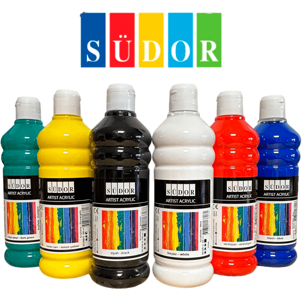 Südor Artist Acyrilic 500ml 6'lı Akrilik Boya Ana Renkler Set