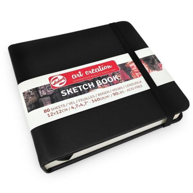 Talens Art Creation Sketch Book 12x12cm 140g 80yp Sert Kapak Eskiz Defteri Siyah / 9314004M