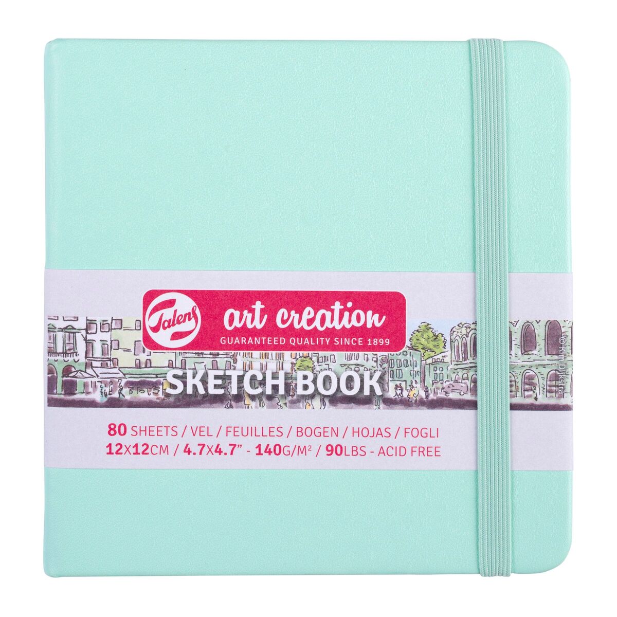 Talens Art Creation Sketch Book 12x12cm 140gr 80yp Sert Kapak Eskiz Defteri Nane Yeşili/ RT9314034M