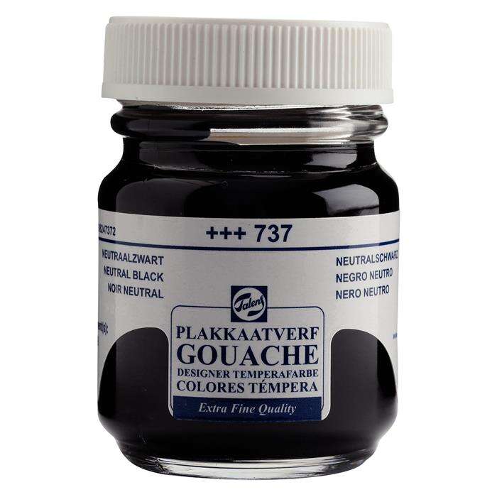 Talens Gouache Jar 50ml Guaj Boya Neutral Black / 737 Talens Gouache Jar 50ml Guaj Boya Neutral Black / 737