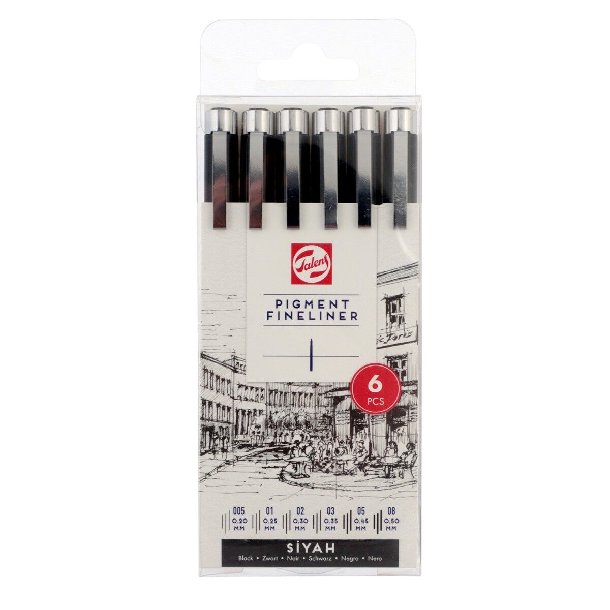 Talens Pigment Fineliner 6'lı Teknik Çizim Kalemi / Talens Pigment Fineliner 6'lı Teknik Çizim Kalemi /