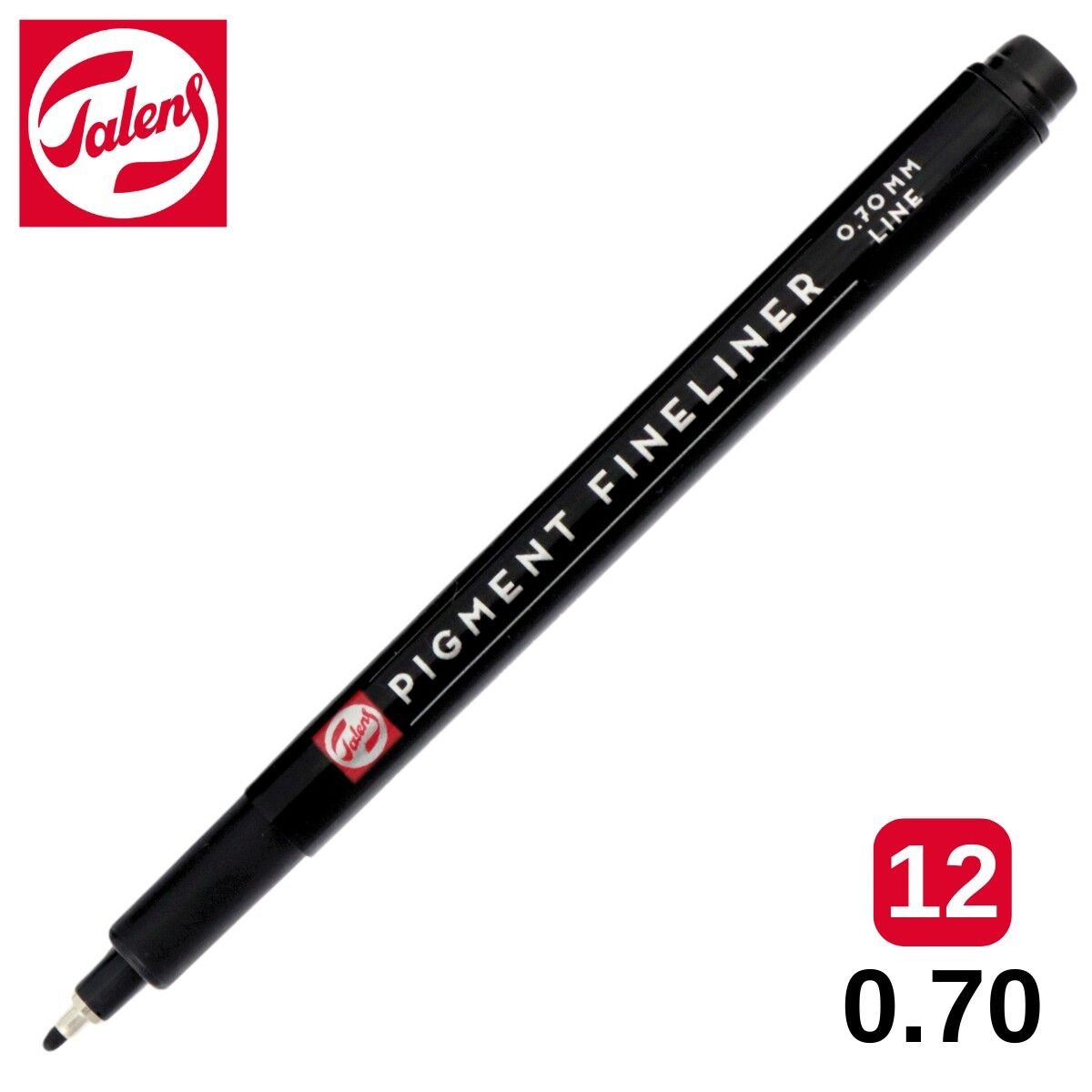 Talens Pigment Fineliner Teknik Çizim Kalemi Siyah 12 (0.70mm) /