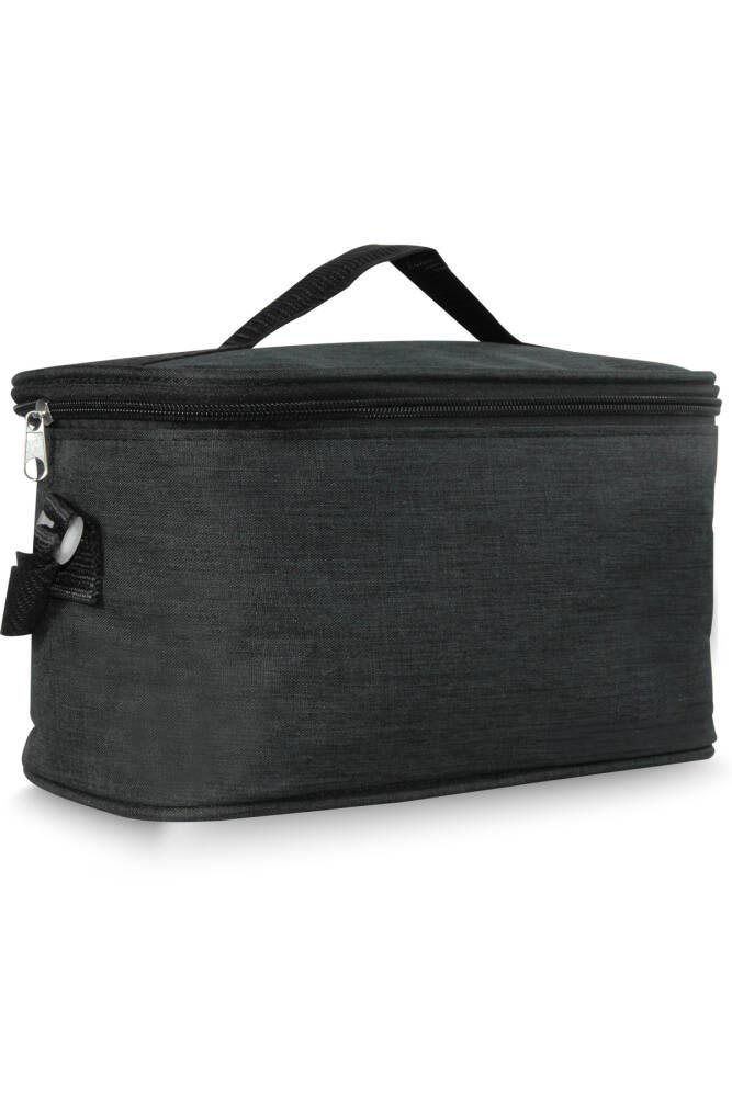 Termoslu Beslenme & Piknik Çantası Siyah | Tek Kişilik İzoleli Lunch Bag 12x24x13 cm