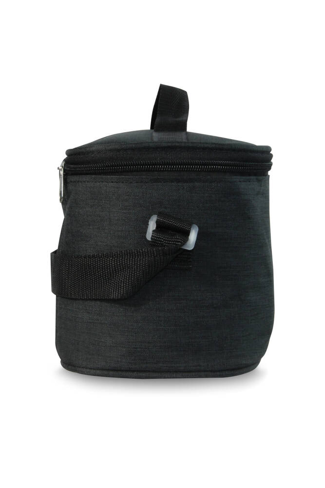 Termoslu Beslenme & Piknik Çantası Siyah | Tek Kişilik İzoleli Lunch Bag 12x24x13 cm