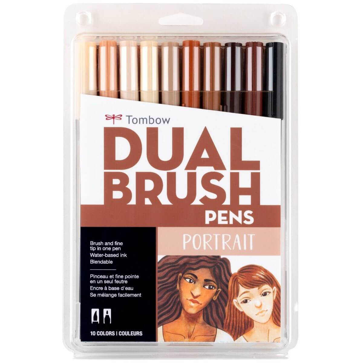 Tombow ABT Dual Brush Pen Grafik Kalemi 10'lu Set - Portrait
