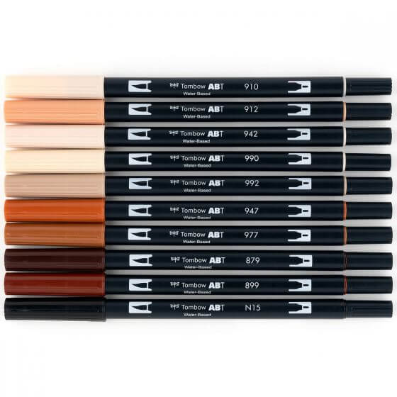 Tombow ABT Dual Brush Pen Grafik Kalemi 10'lu Set - Portrait