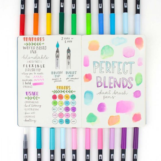 Tombow ABT Dual Brush Pen Grafik Kalemi 20'li Set - Perfect Blends