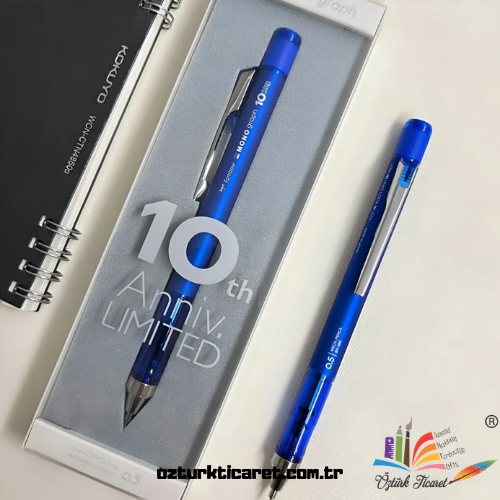 Tombow Mono Graph Limited Edition 10. Anniversary Neutral 0.5mm Mekanik Kurşun Kalem Mavi / DPA-164