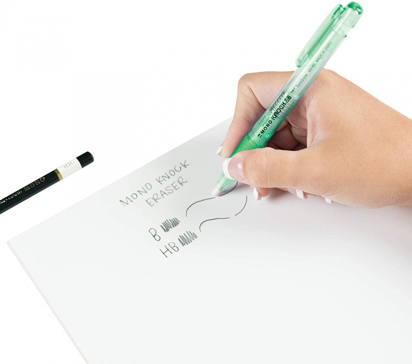 Tombow MONO Knock 3.8mm Kalem Silgi Şeffaf Yeşil