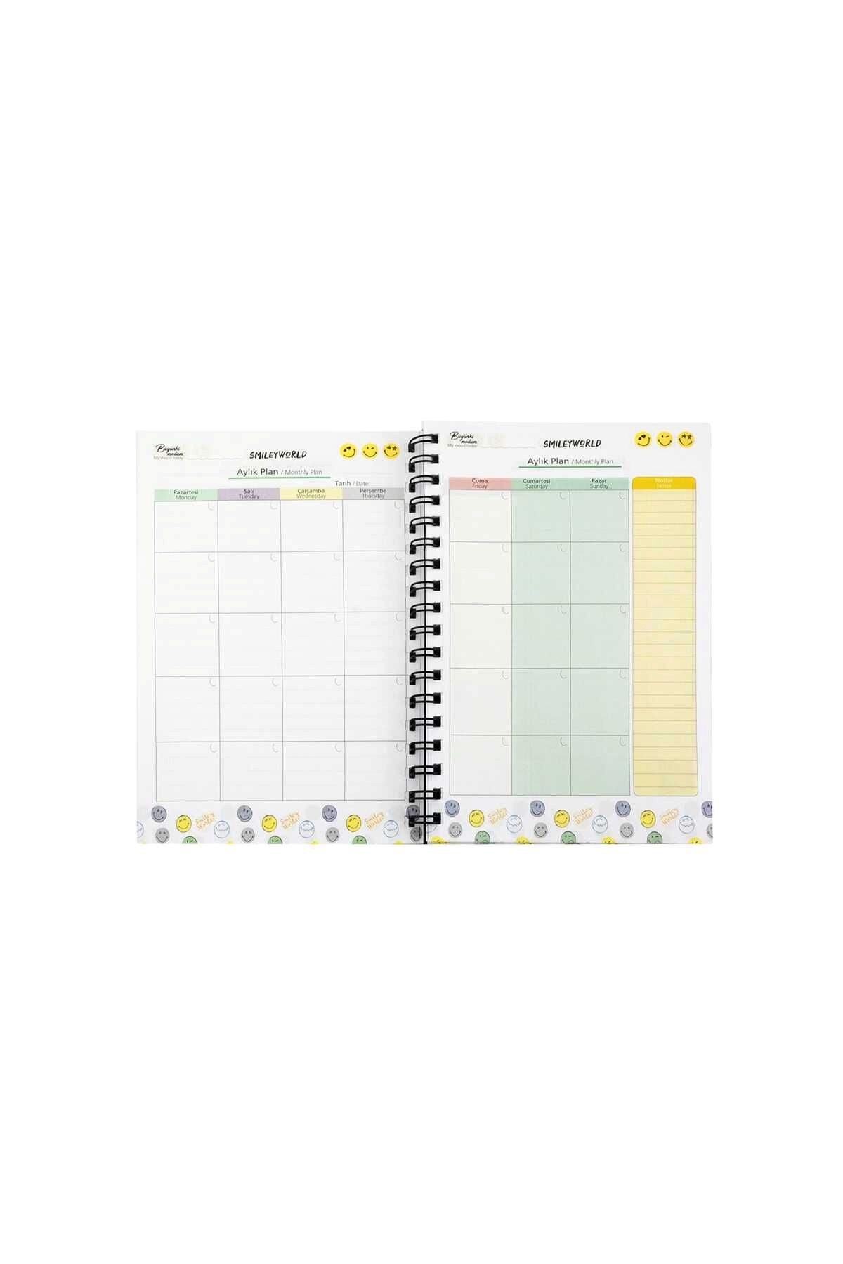 UMUR Planlayıcı defter Sticer Aylık Haftalık Yıllık Sert Kapak Sipiralli 100 yaprak 17x24 cm / B-30