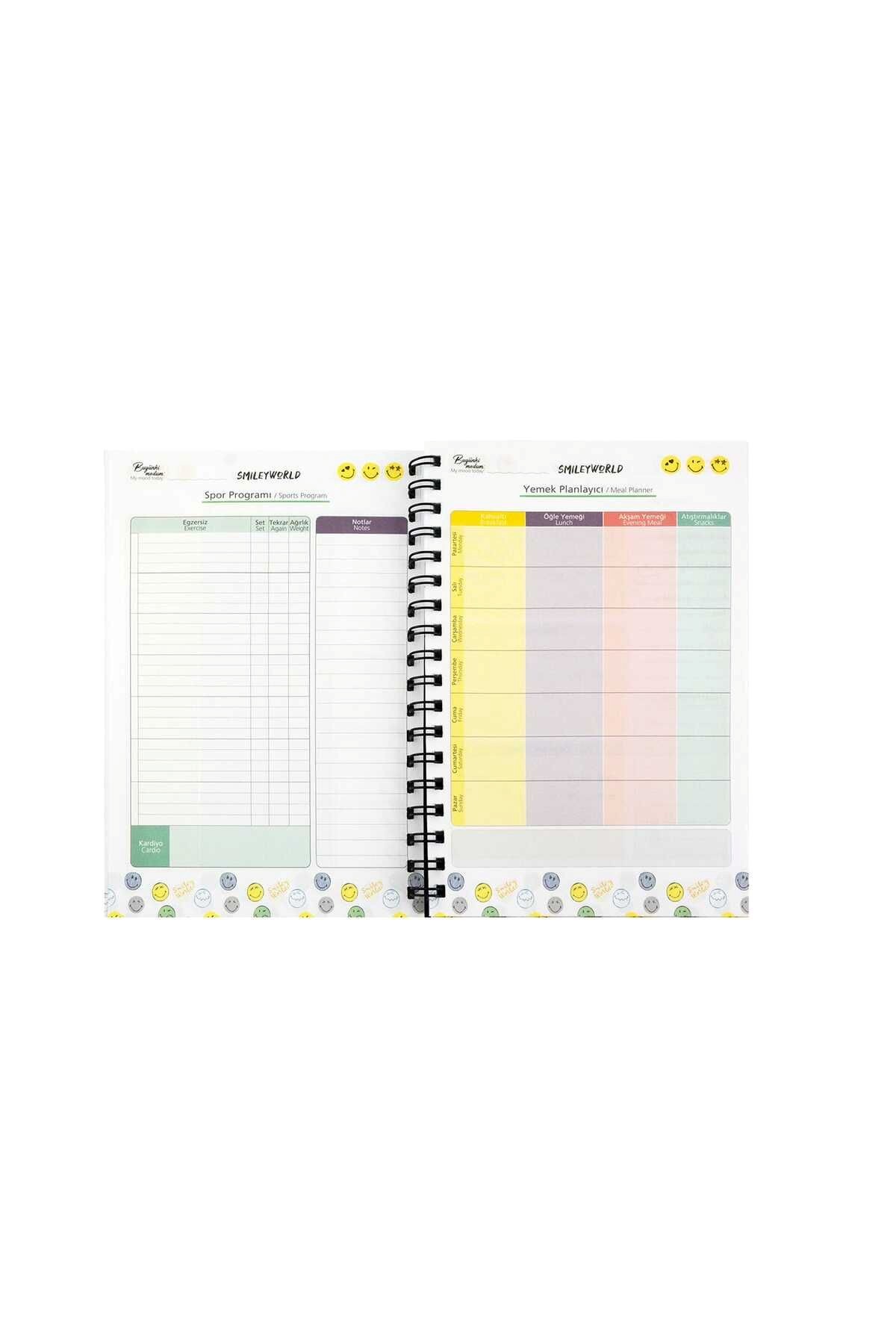 UMUR Planlayıcı defter Sticer Aylık Haftalık Yıllık Sert Kapak Sipiralli 100 yaprak 17x24 cm / B-30