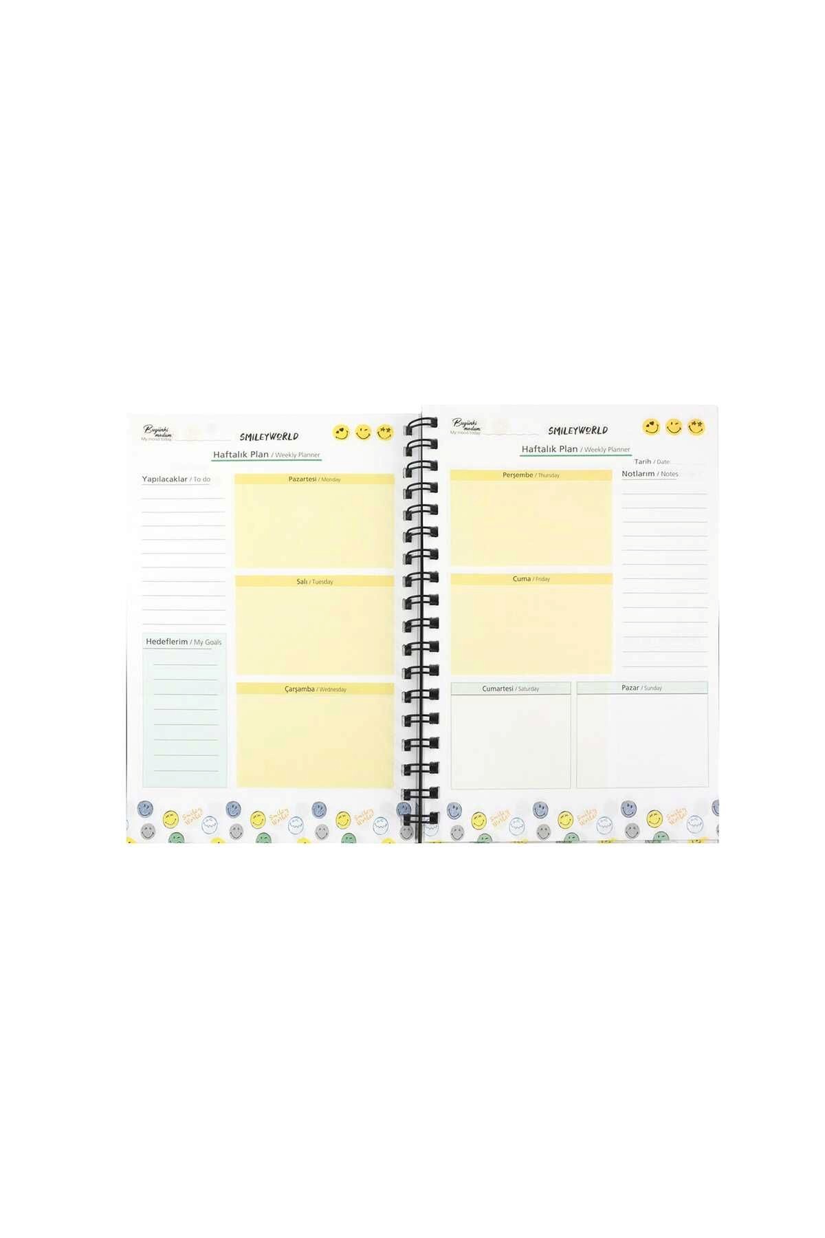 UMUR Planlayıcı defter Sticer Aylık Haftalık Yıllık Sert Kapak Sipiralli 100 yaprak 17x24 cm / B-30