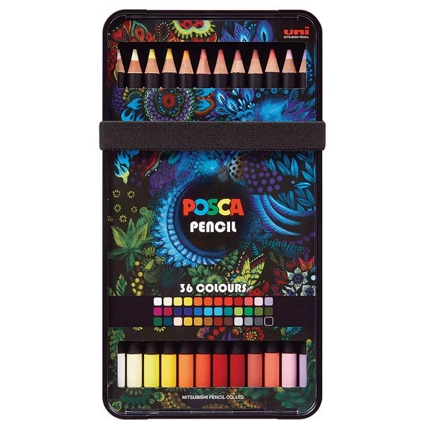 Uni Ball Posca Kuru Boya Kalemi 36lı Kalem Kutu Set / KPE-200 36C