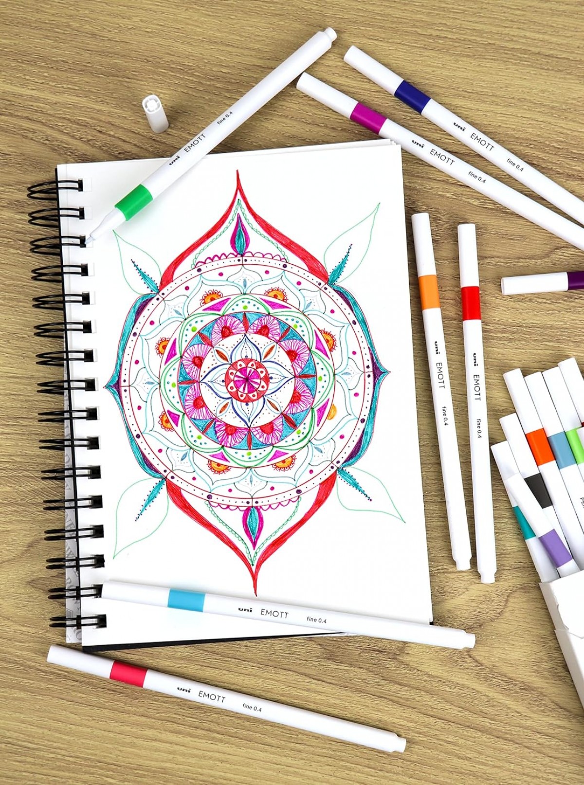 Uniball Emott 0.4mm 5'li Akrilik Uçlu Çizim Kalem Seti - Retro Renk / PEM-SY-5C-No:8