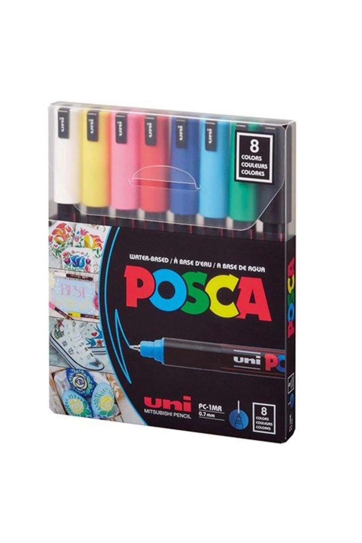 Uniball POSCA 0.7 Su Bazlı Poster Markörü AnaRenk 8li/PC-1MR/8C Set Uniball POSCA 0.7 Su Bazlı Poster Markörü AnaRenk 8li/PC-1MR/8C Set