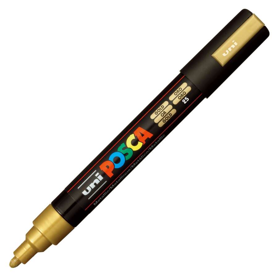 Uniball Posca 1.8-2.5mm Yuvarlak Uçlu Poster Markörü Gold (25) / PC5M