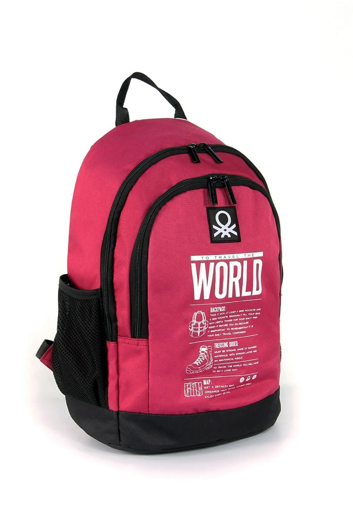 United Colors of Benetton "The World" Çift Bölmeli Okul Sırt Çantası Bordo / 03834 United Colors of Benetton "The World" Çift Bölmeli Okul Sırt Çantası Bordo / 03834