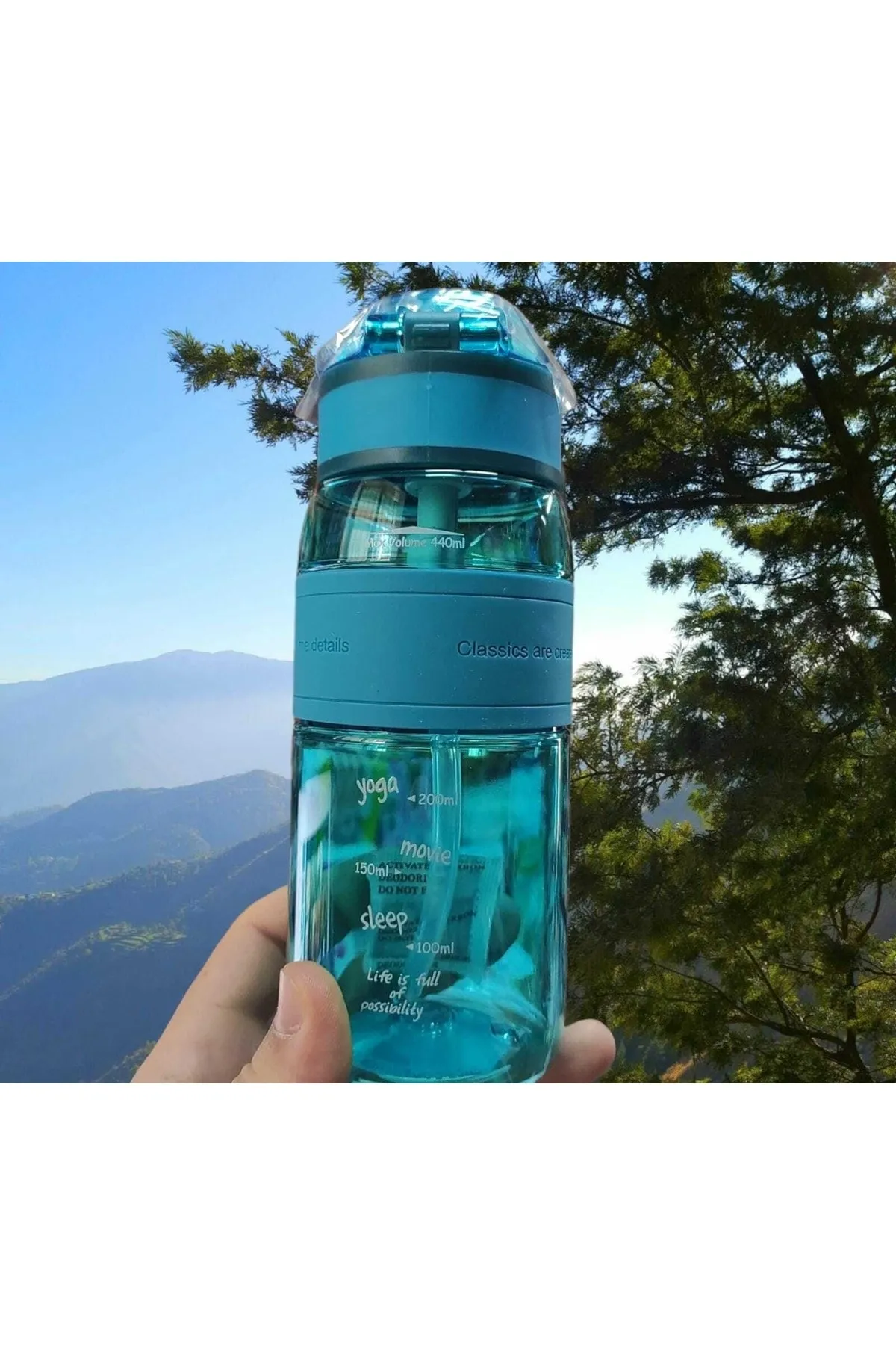 Uzspace 440ml Pipetli Tritan Matara Deep Sea Blue / 4105 Uzspace 440ml Pipetli Tritan Matara Deep Sea Blue / 4105