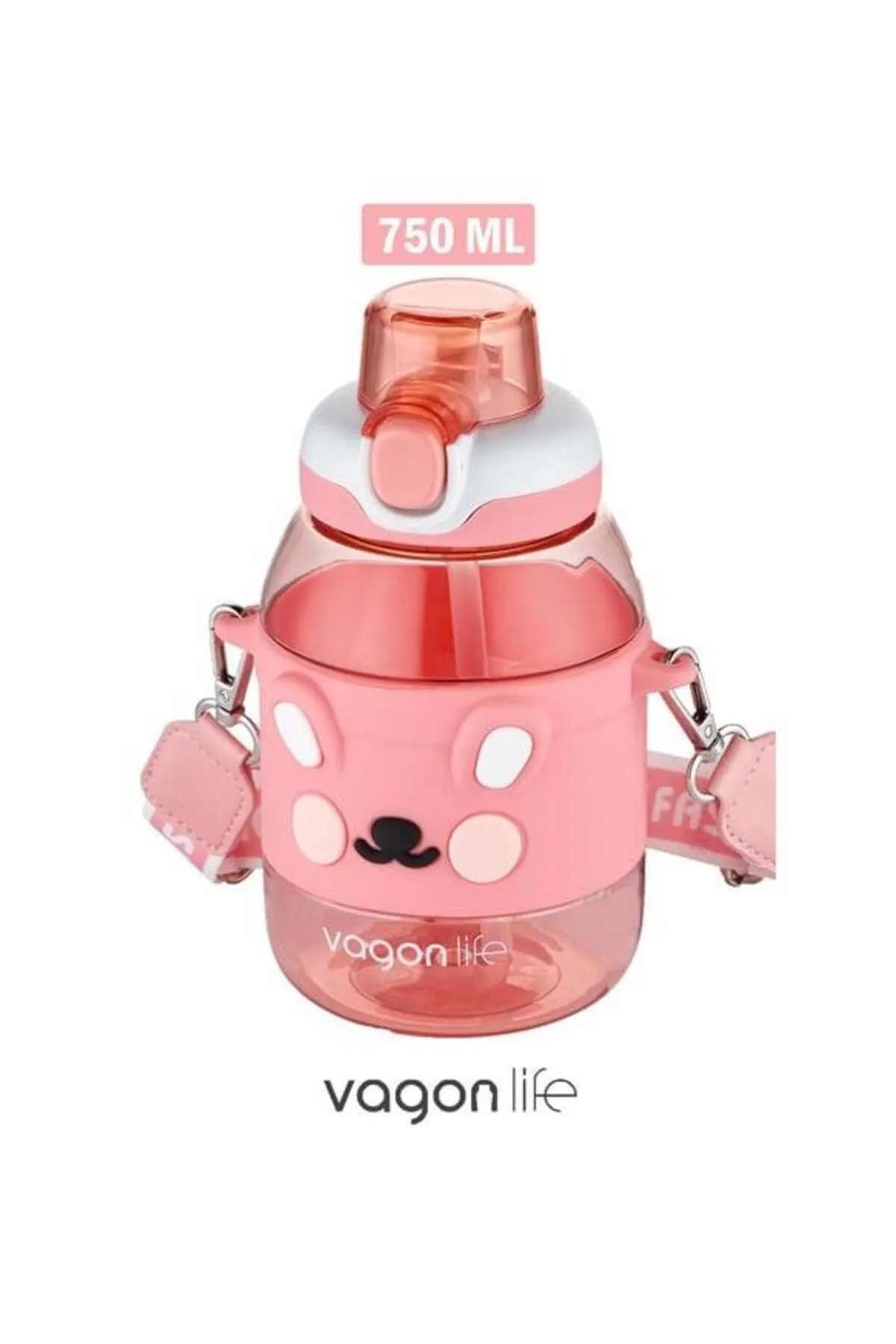 Vagonlife 600ml Hayvan Figürlü Pipetli Tritan Matara - 1 Adet / 2029 Vagonlife 600ml Hayvan Figürlü Pipetli Tritan Matara - 1 Adet / 2029