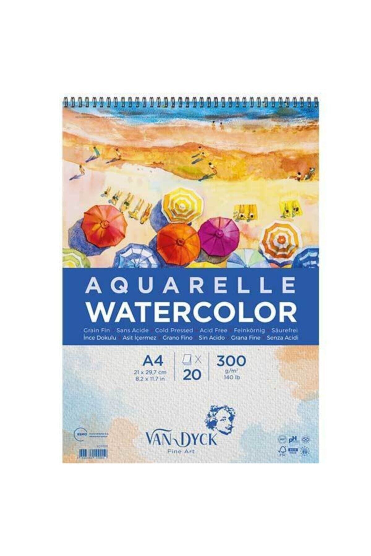 Van Dyck A4 Spiralli 300g Sulu Boya Blok-1 Van Dyck A4 Spiralli 300g Sulu Boya Blok-1