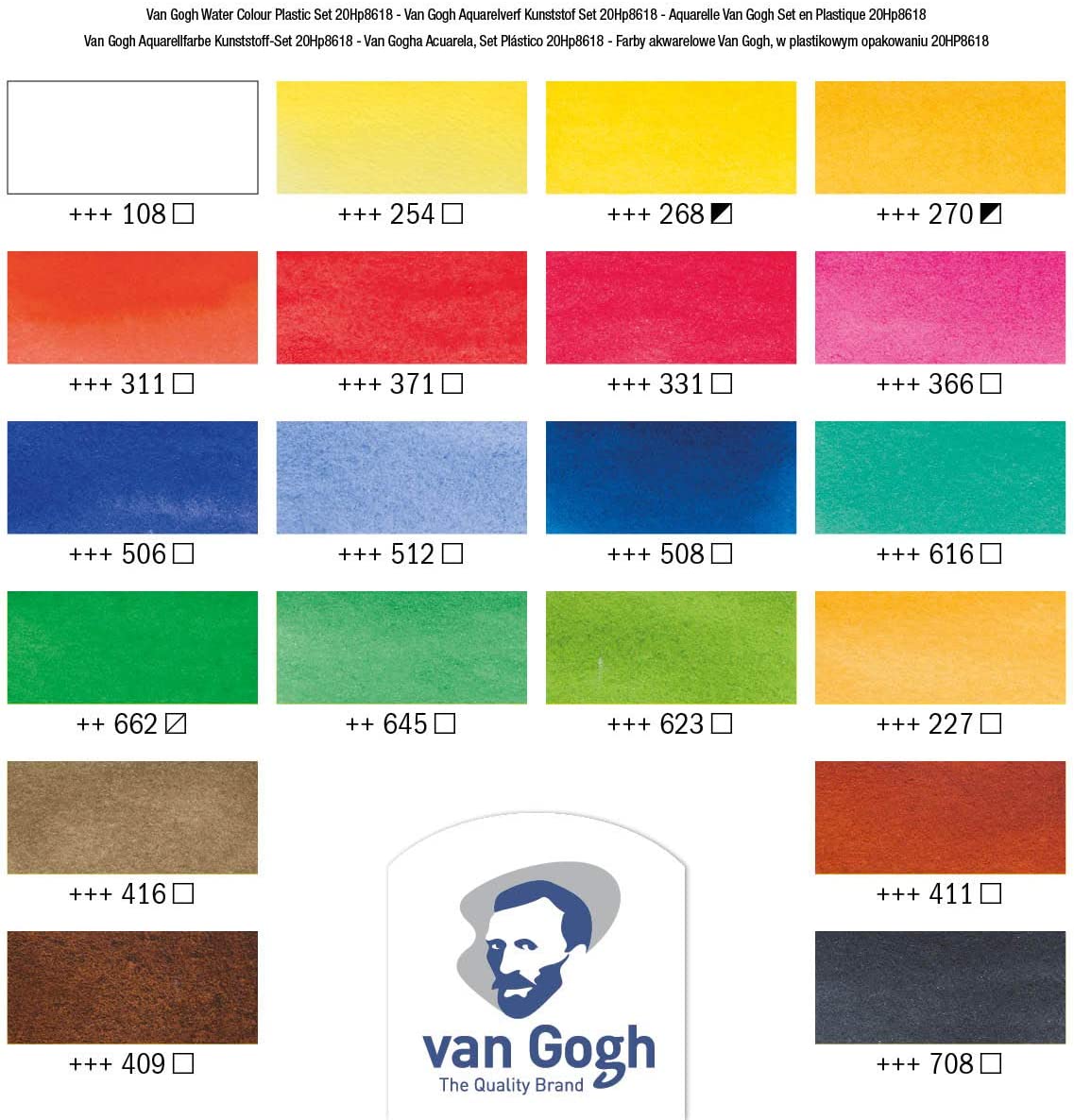 Van Gogh 18'li Tablet Sulu Boya Seti Plastik Kutulu / 20808618